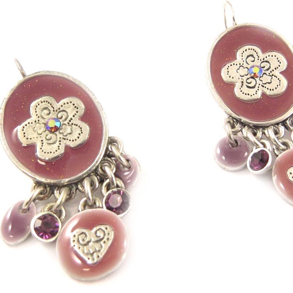 Les Trésors De Lily [C5417] - Cercei dormeuse de designer 'Salomé' Roz Violet