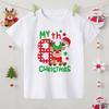 Christmas Printed 1-9 Christmas Child Clothes Cotton Boys Girls Short Sleeve T-shirt Kids Graphic Tee Xmas Holiday T Shirt Gifts