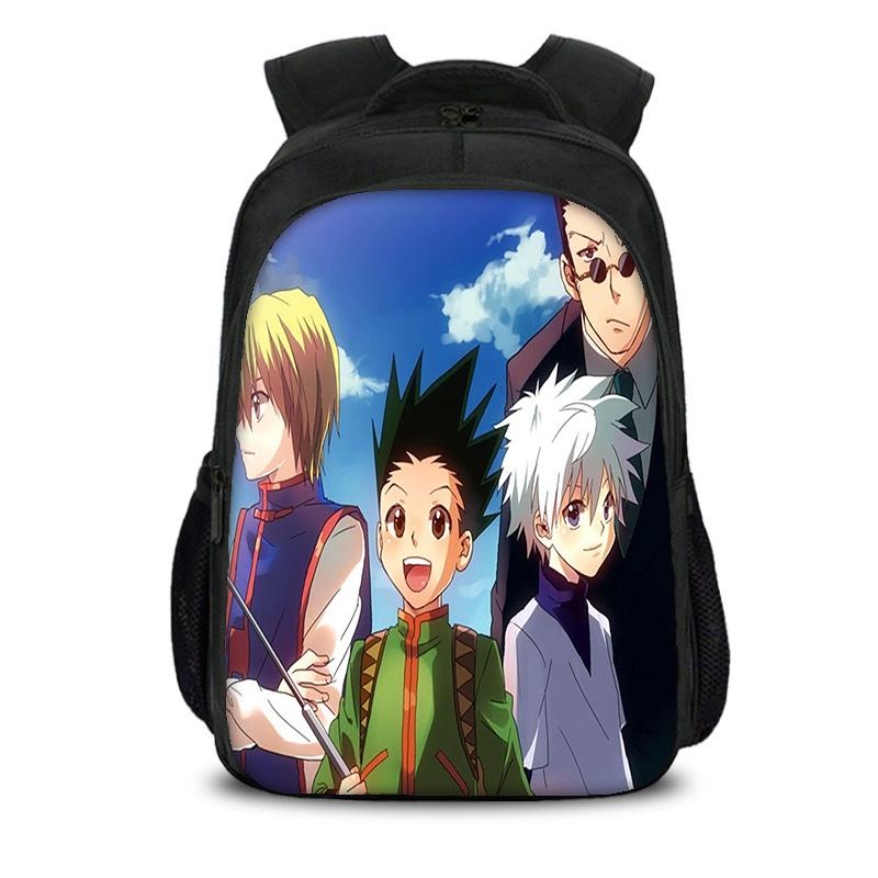 HUNTER × HUNTER Double Layer Backpack Anime Printed Lightweight Kindergarten Primary School Boys and Girls Best Birthday Gift