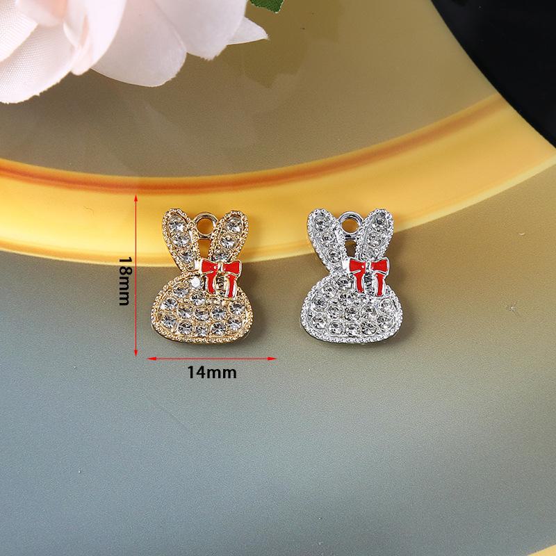 Handmade Rhinestone Alloy Jewelry: Butterfly, Flower, Rabbit, Bear Buttons & Pendants for Shoes and Bags
