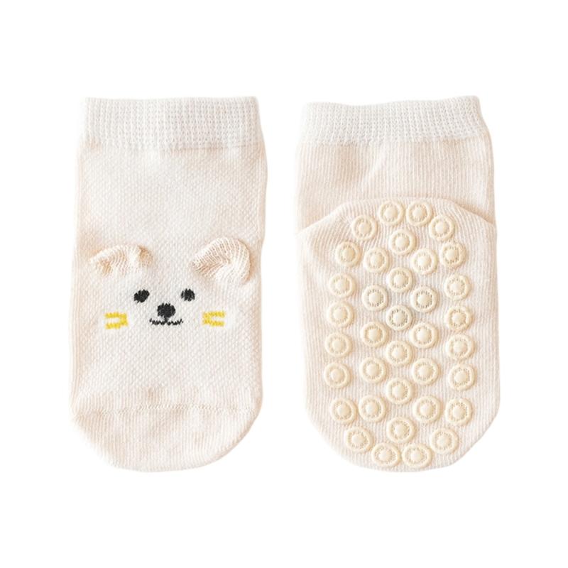 Baumwoll Socken mit Anti-Rutsch-Sohle für Mädchen Jungen Atmungsaktive Knöchelsocken Hohe Elastische Grip Socken Baby Knöchelsocken