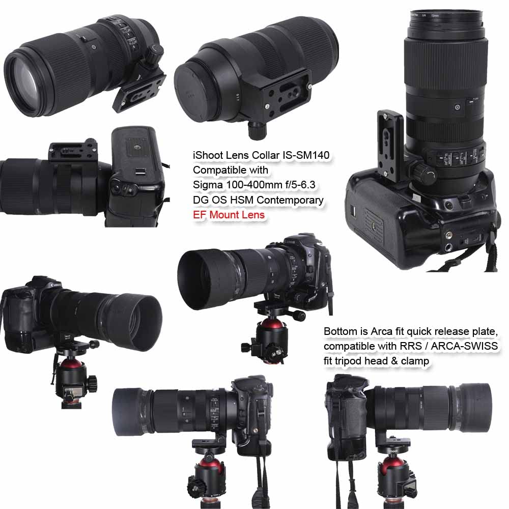 IShoot Držák na stativ pro fotoaparát Držák na stativ Podpora objektivu Držák objektivu Patice pro stativ Kompatibilní s kroužkem Sigma DG OS HSM Contemporary F-mount, Kroužek,