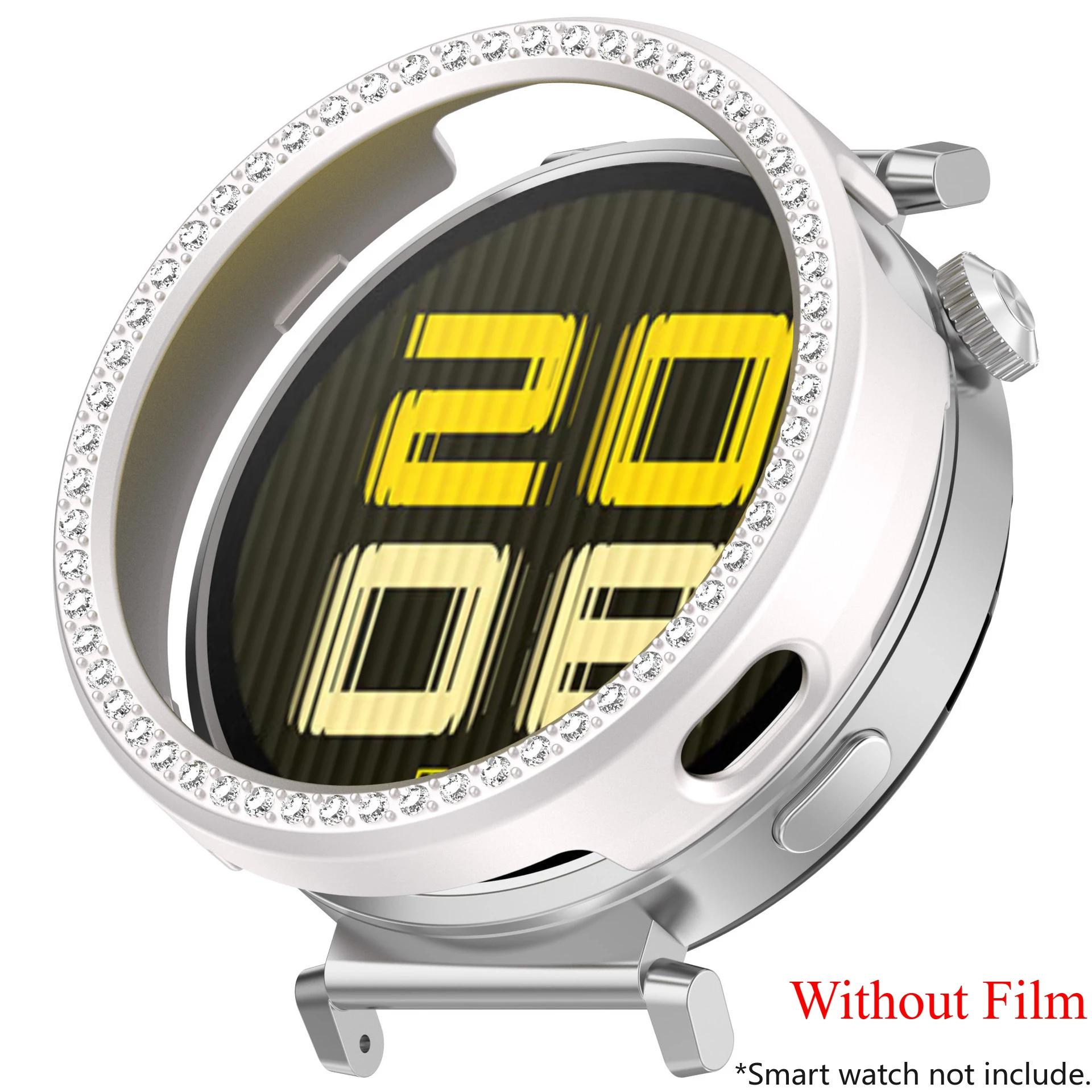 

Bling PC Полый Чехол для Huawei Watch GT 5 4 41мм /5 Pro 42мм Крышка Скин Samrt Ремешок Алмазный Кристалл Бампер Защитник GT5 GT4 Huawei Watch GT4/5 41mm слоновая кость