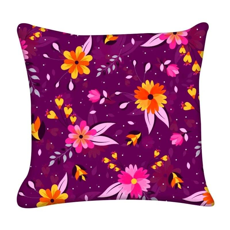 45X45CM Modern Watercolor Floral Print Pillowcase Living Room Sofa Office Seat Car Cushion Cover Home Decor  Wholesale