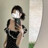 French temperament new waist slim summer polka dot skirt long dress long dress