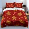 Gingerbread Candy Cane Pattern Bedding Duvet Cover Set Duvet Cover Pillowcases  (1*Duvet Cover 2*Pillowcases, without duvet insert)