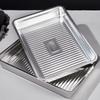 Stainless Steel Food Storage Tray with Plastic Lid Dumplings Box Prep Meal Tray  Refrigerator
