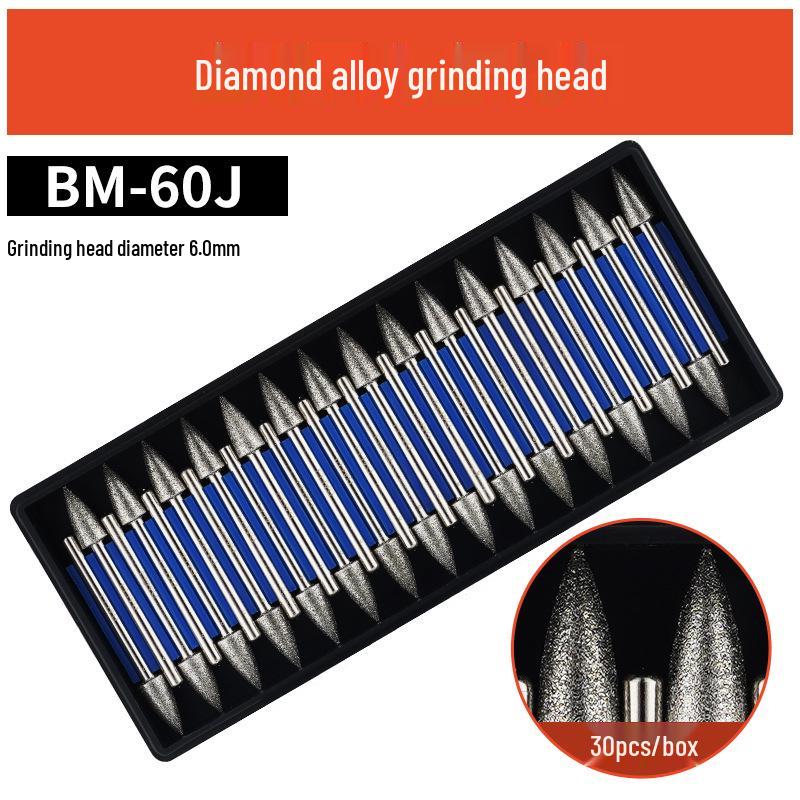 3mm Diamant-Karborund-Schleifkopf für Elektro-/Druckluftschleifer - Kugelförmige Nadel zum Gravieren & Aufbohren