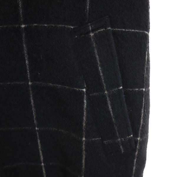 N.HOOLYWOOD check wool blend Stainless collar coat 36 Black series Men's Used