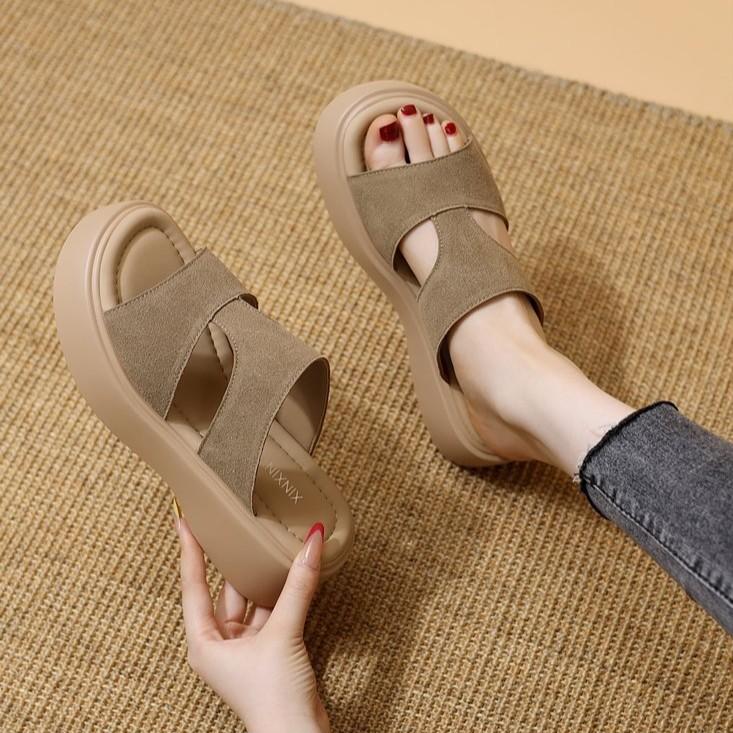 Fashion Beach Shoes Slippers Casual Slipers Women Low Platform Slides Sabot Luxury 2025 Summer Leopard Rome leopard Hoof Heels PU Fashio