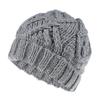 Women Autumn Winter Solid Color Woolen Yarn Soft Warm Beanie Hat Knitting Cap