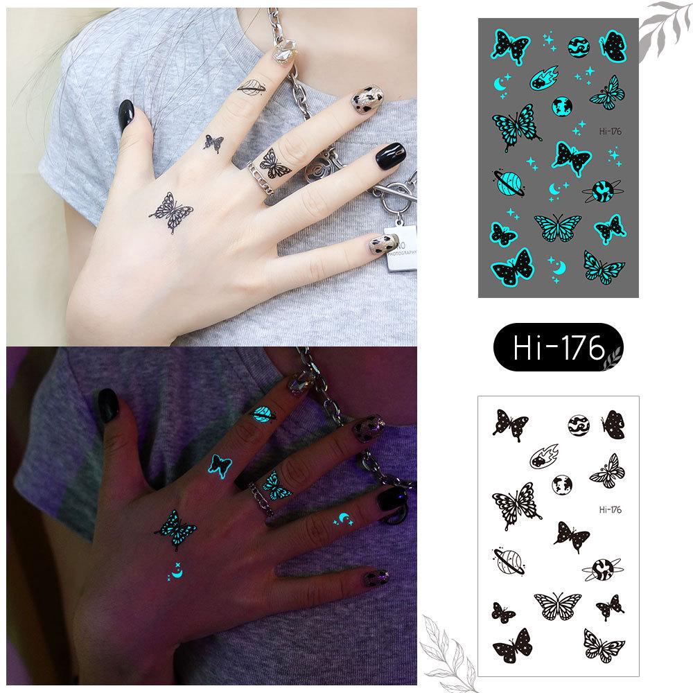 Ricalon Blue Luminous Valentine s Day Love Couple Tattoo Stickers 105*60mm