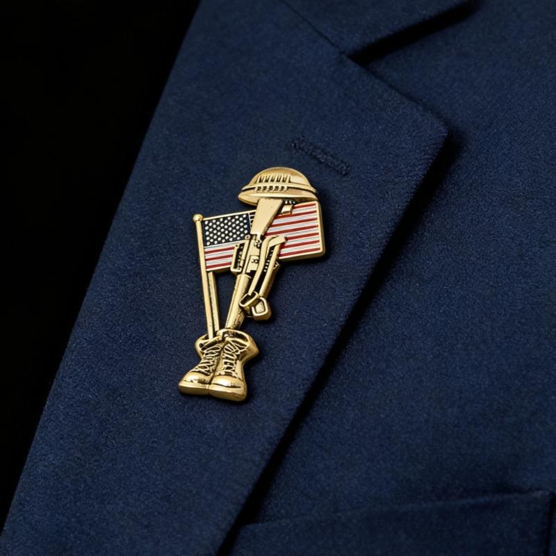 Historical Soldier Memorial Pin High Quality Metal Men's Armed Accessories Unique Bagde For Display And Wear