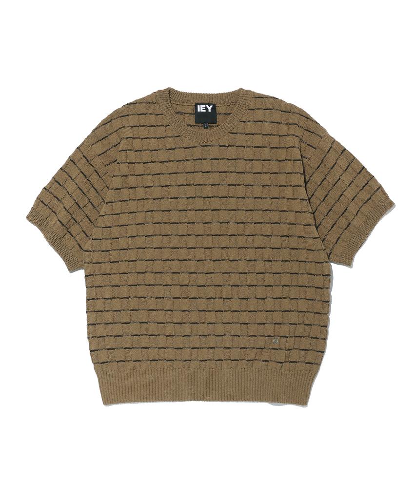 IEY Waffle Short Sleeve Knit Beige
