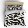 Black white abstract fur pattern Bedding Set for Kids Luxury Gift 3pcs Digital Print Comforter Set Soft Comfortable Breathable