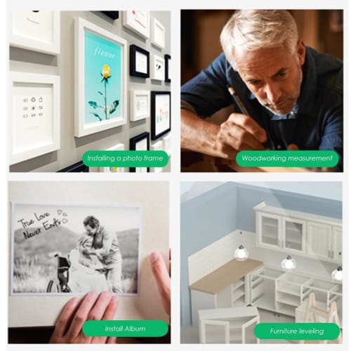 Magnetic Level with Graduation, Mini Level, Magnetic Level, Magnetic Bubble Level, Record Level, 45 Degree/Vertical Measurement, Made of ABS and Acryl