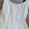 Elegant Summer 2025 White Spaghetti Strap Cinched Dress