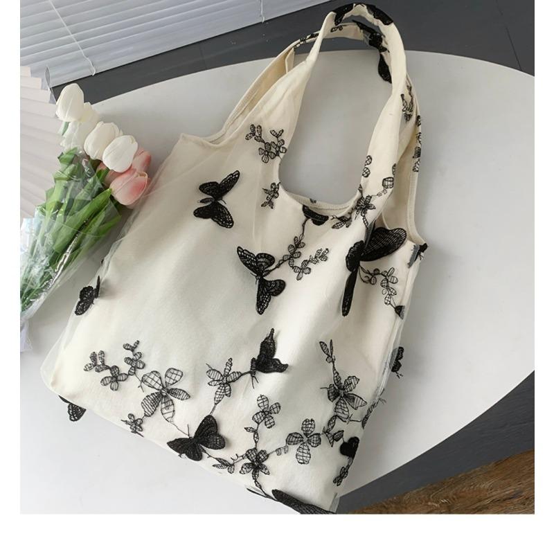Embroidery Canvas Bag Summer Literary Travel Bag