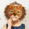DIY Therian Masque Kit Blank Hand Painted Half Face Cat Fox Masque with Fur Eye Mesh And Felt Sheet for Halloween Carnival Masquerade Party Cosplay