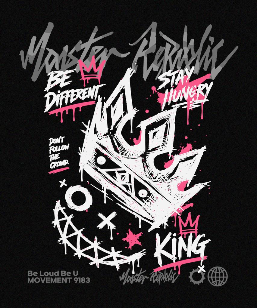 MONSTER REPUBLIC Crown Pink T-Shirt Black_9183
