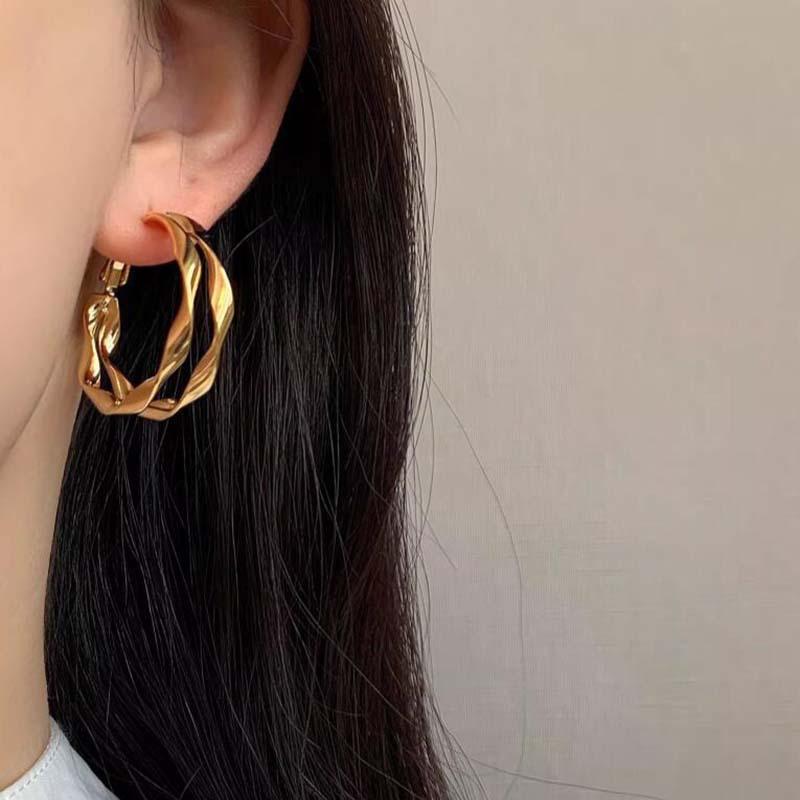 Female Minimalist and Versatile Niche Double-layer Circle Earrings