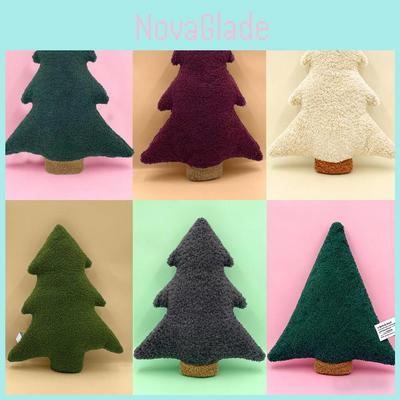 Christmas Tree Plush Pillow Decorative Cushion For Holiday Home Decor