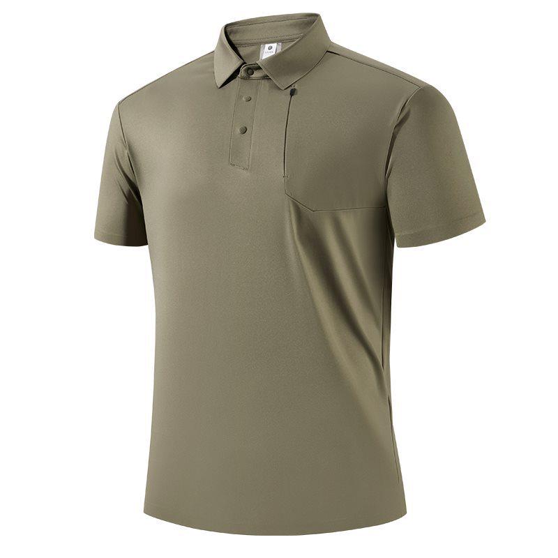 

Men s Fashionable Quick-Dry Stand Collar Polo Shirt for Golf and Casual Wear XL кавовий/зелений