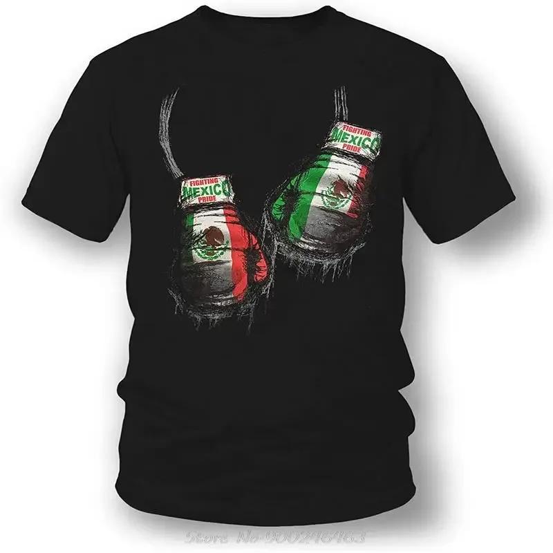 2024 Boxing Glove Mexican Pride Mexico Boxer Tshirt Summe... S