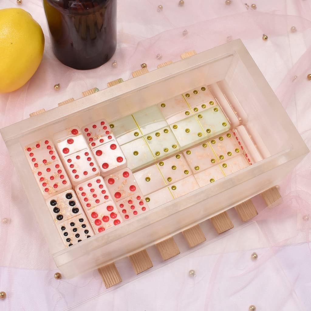 Dominoes Box with Lid Epoxy Resin Mold Chess Tissues Napkin Storage Case Silicone Mould DIY Crafts Jewelry Holder Mold As the Picture Shown