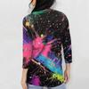 Women's Fashion Casual Seven Sleeve Printed Round Neck T-Shirt Top