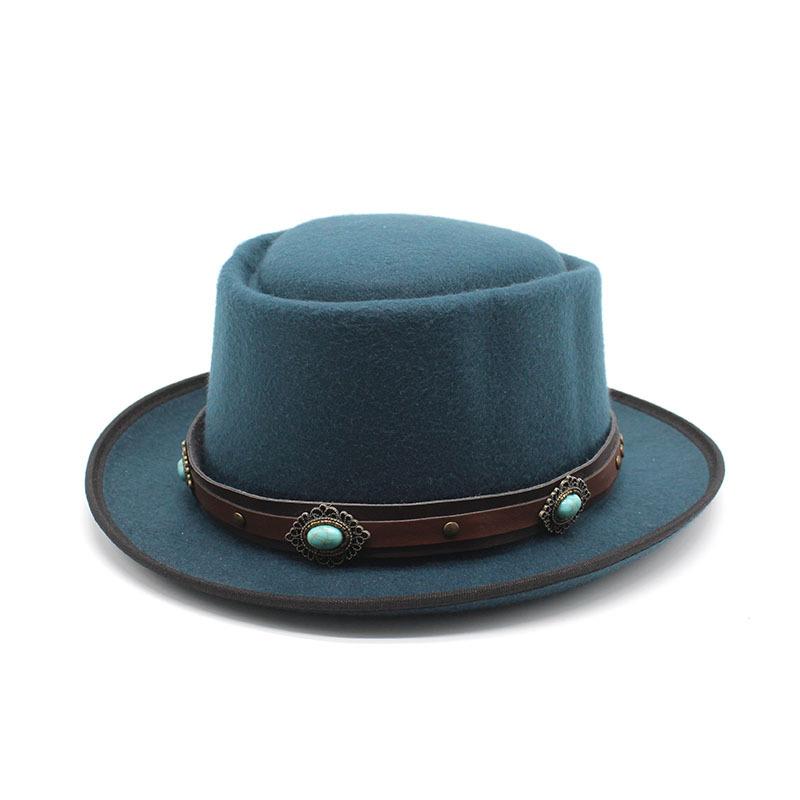 Retro French Top Hat Convex Top Jazz Felt Hat Men'S And Women'S Solid Color Top Hat