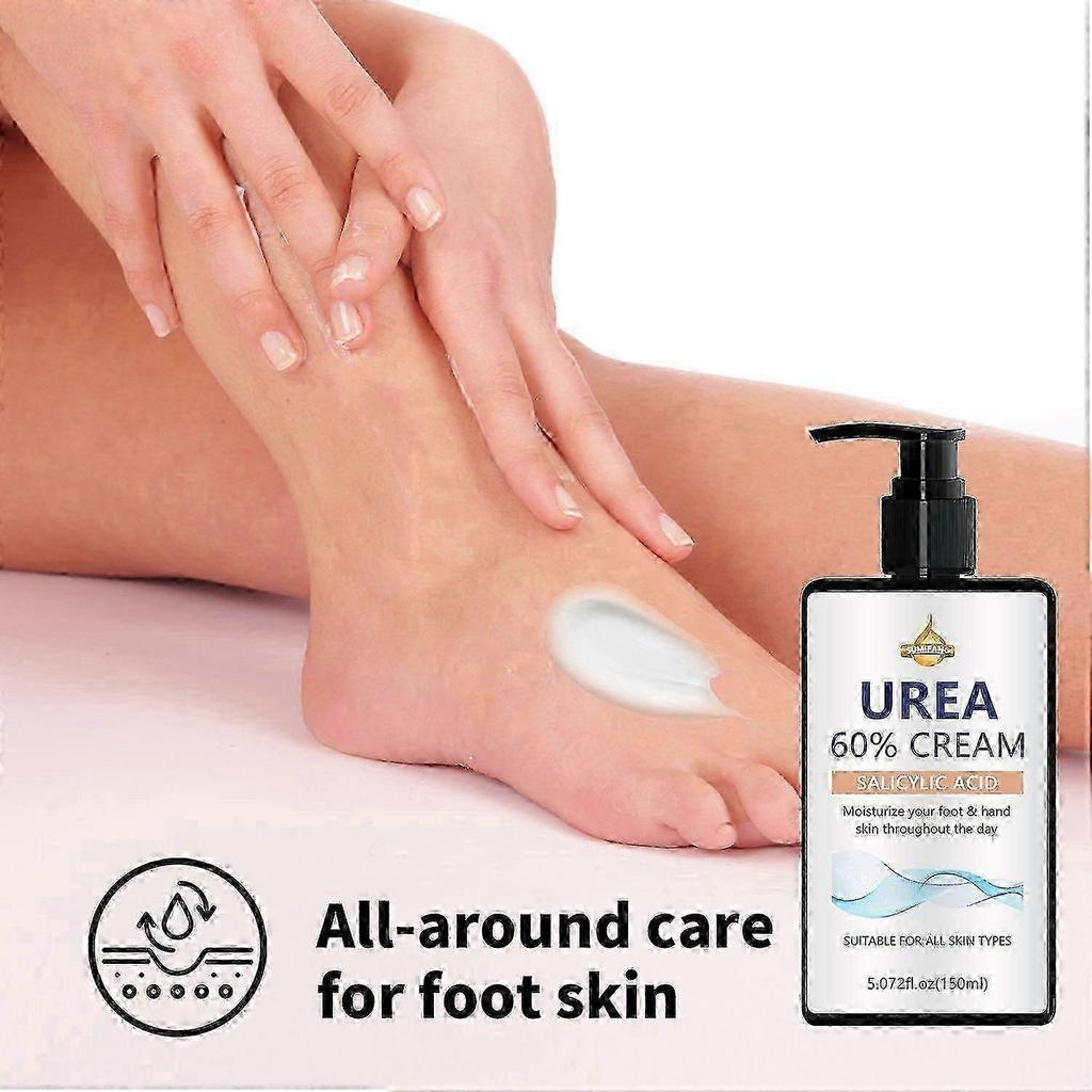60% Urea Cream for Feet, Maximum Strength, Cracked Heel Repair & Dry Skin Softener for Hands/Knees, 1pcs