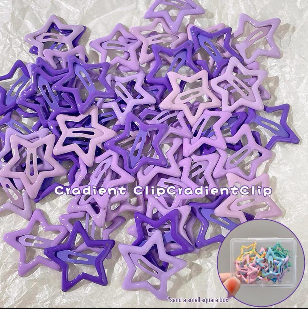Y2K Star Hair Clips: Cute Five-Pointed Star Accessories for Kids' Side Bangs.