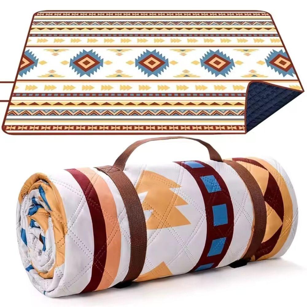 Carrying Handle Waterproof Picnic Blanket Large Size Camping Pad Beach Blanket  Barbecues