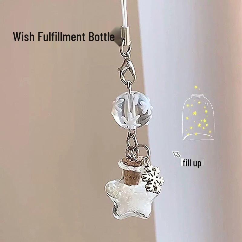 Jellyfish Star Lucky Leaf Wind Chime Keychain & Phone Lanyard Pendant