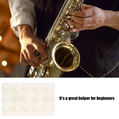 Saxophone Mouthpiece Patch Pads for Soprano, Alto, Tenor Saxophone, and Clarinet, 0.3mm/0.5mm/0.8mm, Available in Two Colors and Shapes (0.3mm White R
