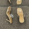 2025 Summer New Stiletto Women's Sandals Fashion Sandals Super Fire Transparent High-heeled Slippers Women's Wear