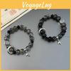Elegant Handmade Geometric Beaded Bracelet With Alloy And Unique Ice Crack Beads