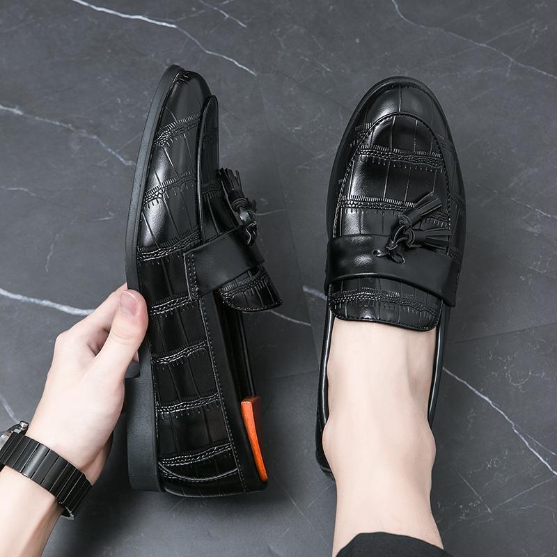 Men’s Tasseled Loafer Dress Formal Business Shoes Wingtip Tuxedo Wedding Blazers Saddle Shoes Large Size