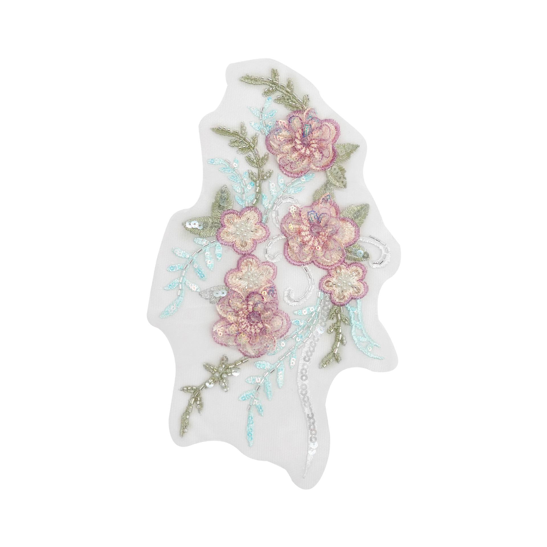 

Retro Sequined Bead Embroidery Cloth Sticker Three-Dimensional Flower Decoration Sweater Shirt Cheongsam Jewelry Accessories Clothing Accessories H2235 Type A