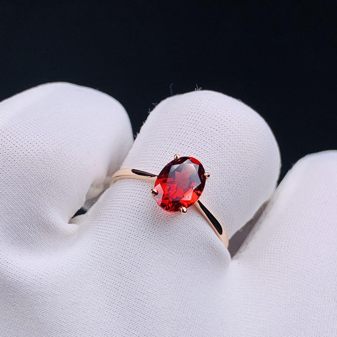 

Кольцо на указательный палец из стерлингового серебра 925 пробы с красным бриллиантом - Элегантная женская модная бижутерия US Size 10