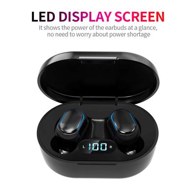 E7S უსადენო BT5.0 ყურსასმენები ყურის შიგნით სპორტული ყურსასმენები LED ეკრანით HiFi ხმის ხარისხი