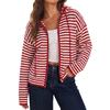 Women's Casual V-Neck Loose Fit Long Sleeve Knit Cardigan with Large Pockets
