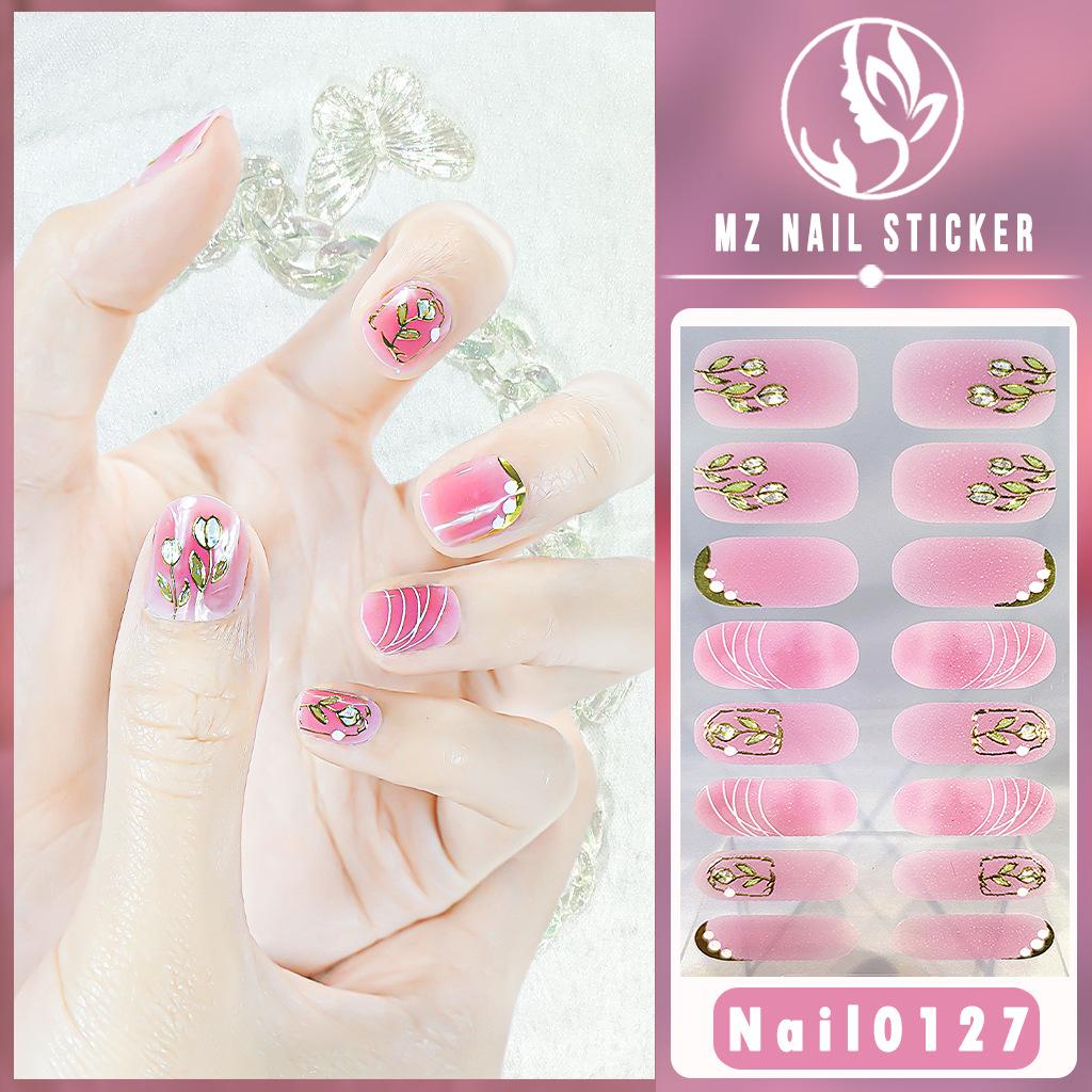 Nail16 Refers To Stereoscopic White Ultra Thin Non-trace Gel Nail Oil Film Popular Color Temperament Sweet Cool Wind Nail Art Sticker