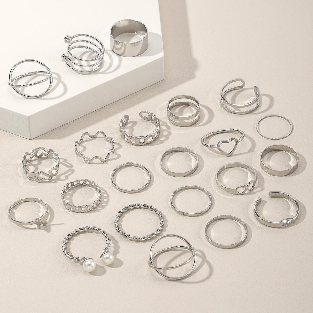 European and American Popular Design Sense Niche Butterfly Ring Open Joint Ring Set Love Ring