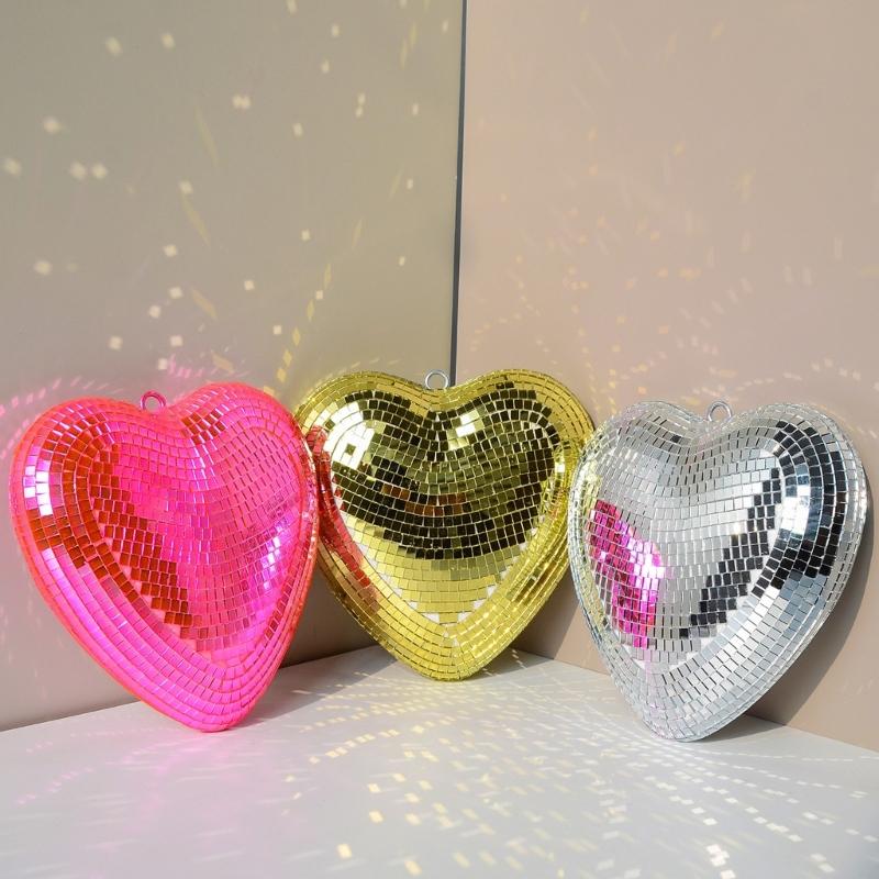 Funkelnde Glasherz-Dekoration Handgefertigtes Liebesherz Glas-Hängeornament Für Schlafzimmer Wohnzimmer Valentinstagsgeschenk