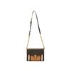 Burberry Flap Closure Adjustable Shoulder Strap Cotton Linen Crossbody Bag Women Shoulder Bag Black Multicolor 80803211
