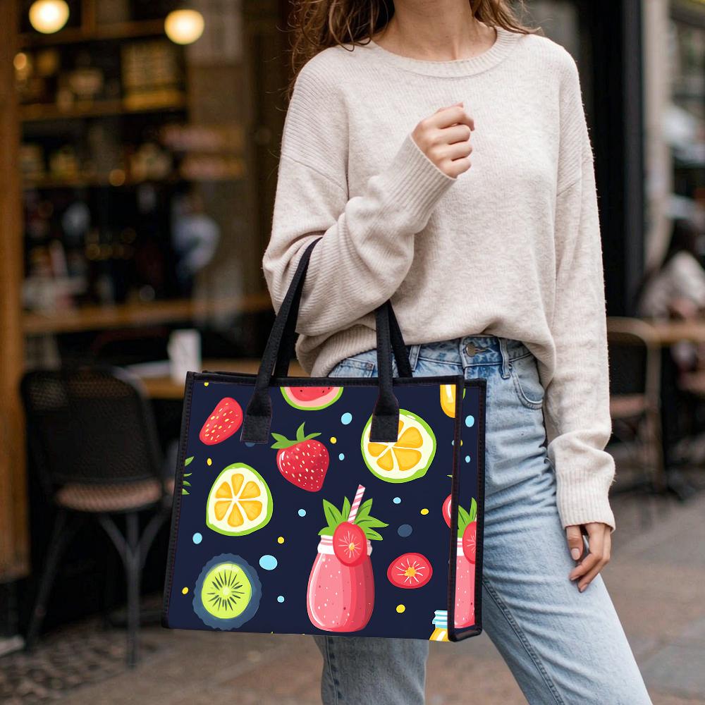 Cute Fruit Pattern Tote Bag for Daily Use