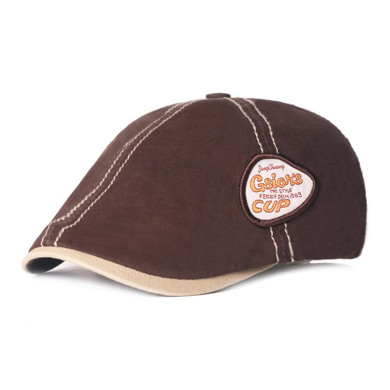 Bavlněný baret Pánská malířská čepice Newsboy čepice Klobouk Rybí kost Osmihranný klobouk