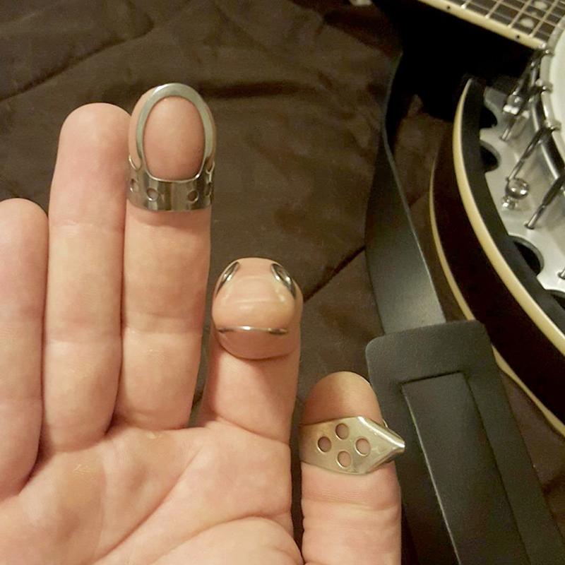 4ks nastavitelné nerezové špunty Akustická kytara Banjo Pick Plectrum